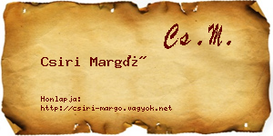 Csiri Margó névjegykártya